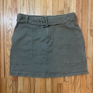 ABERCROMBIE Green Belted Mini Skirt